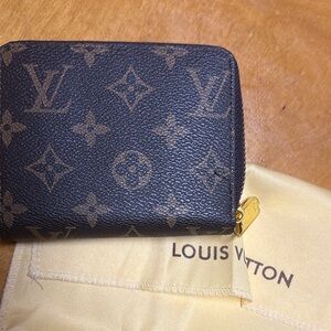 Monogram Canvas small Wallet with Gold Zipper